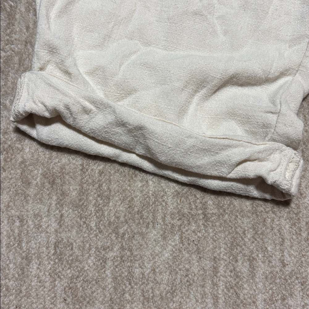 2x Wonderly linen blend Cream Pants casual summery vacation vibes button fly - Picture 4 of 6